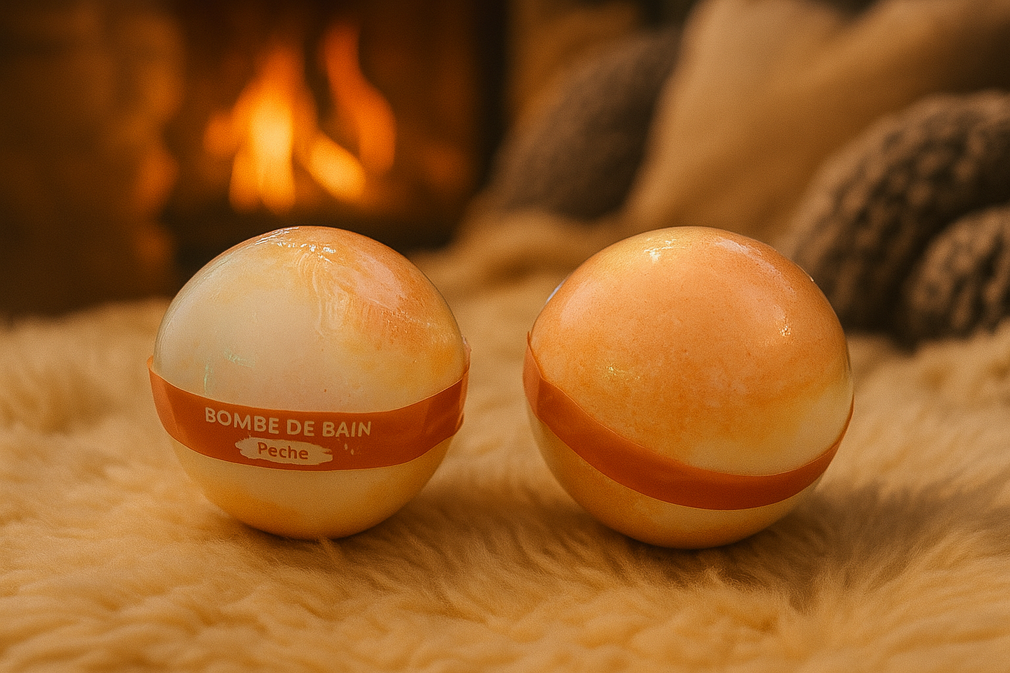 Boule de bain 125g effervescente parfum Pêche
